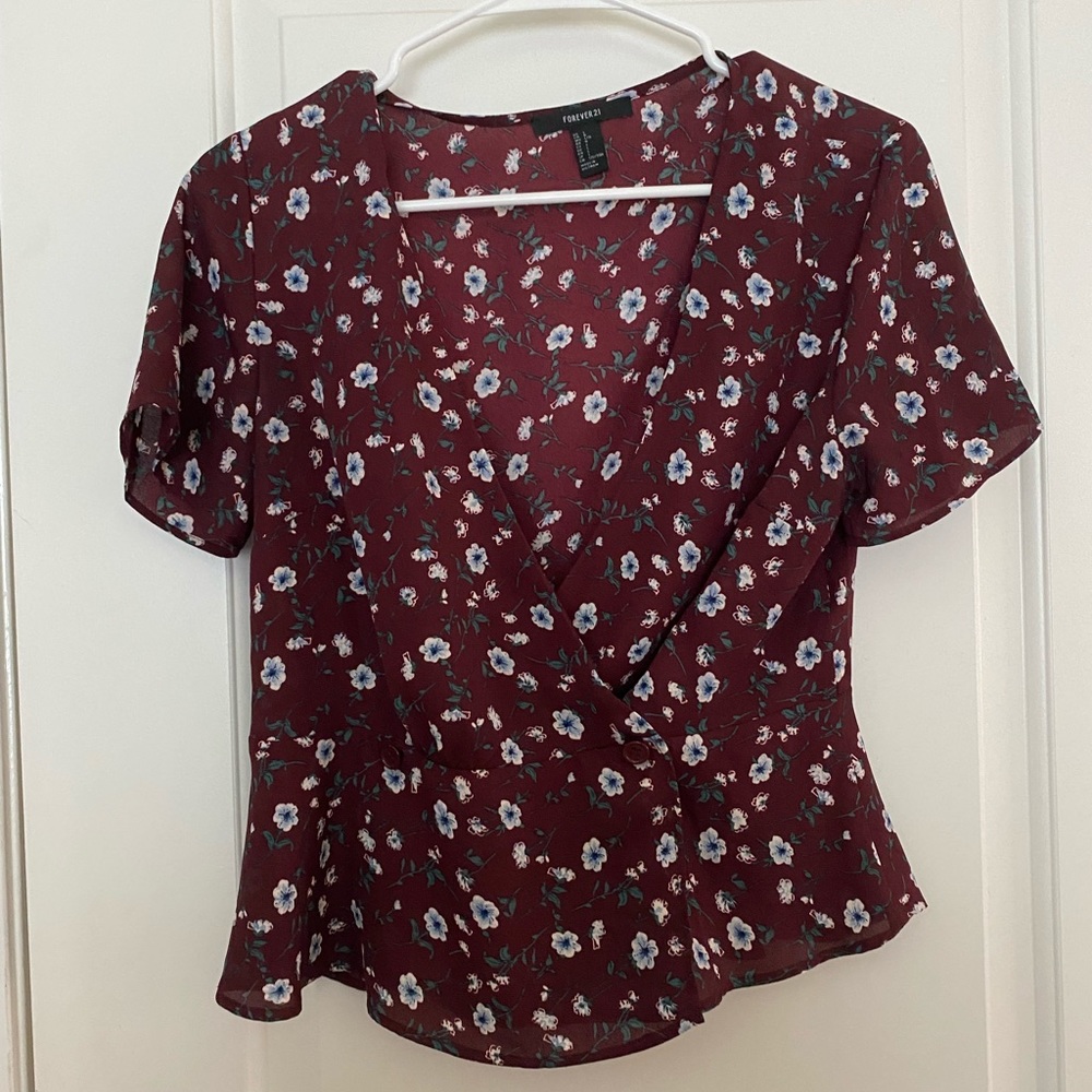 Floral wrap top